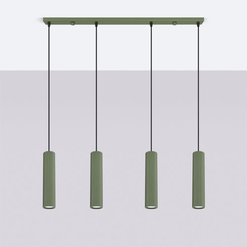 Sollux Lighting Hanglamp KARBON 4L olijfgroen - 81x5x120cm