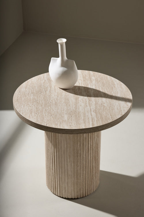 Rebellenclub  Junon Salontafel ø50 cm - Travertin