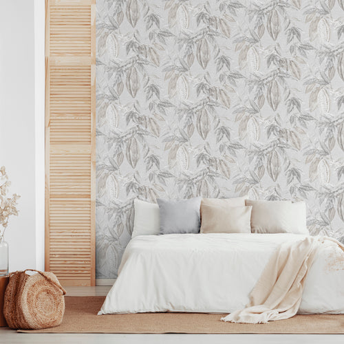 Sanders & Sanders behang bladeren grijs - 53 cm x 10 m - 640216 - vtwonen shop