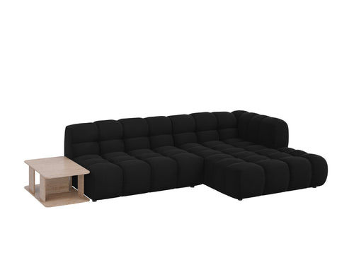 Cosmopolitan Design Modulaire hoekbank rechts Sky 4-zits, flueel, zwart - 162x297x70cm