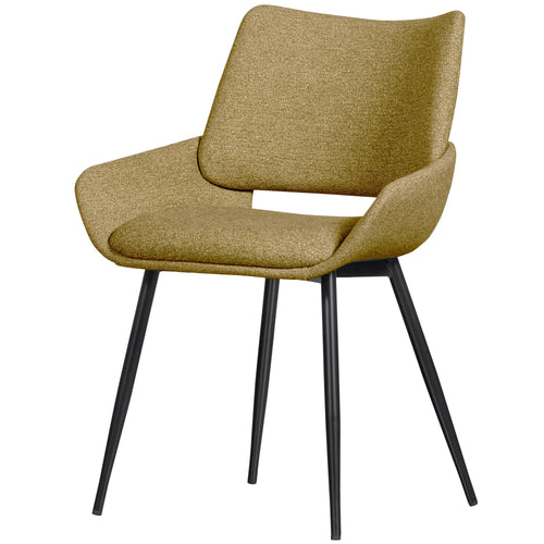 BePureHome eetkamerstoelen Parade - Melange Stof - Mosterd - Set van 2 - vtwonen shop