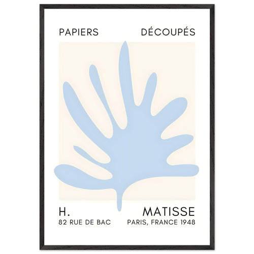 Artfulprints Poster met Lijst Matisse – Coral drift light blue   - 70x100 cm - Blauw