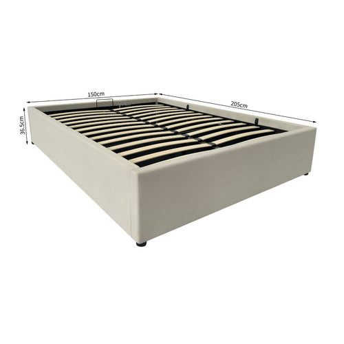 Calicosy - ROMY Opbergbed bekleed - Grijs - 152x204x36,5 cm