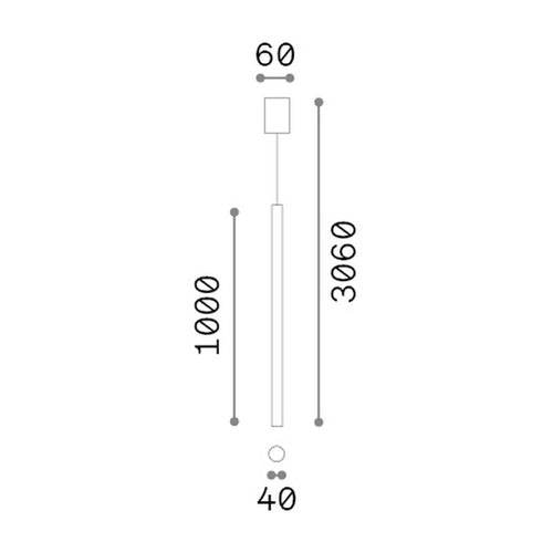 Ideal Lux LOOK 100 cm superslanke hanglamp voor aan het plafond, zwart, 1x GU10 fitting