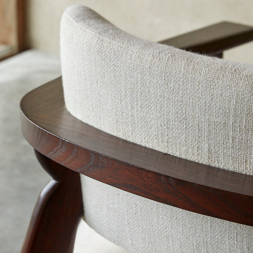 Tikamoon Fauteuil van massief mindihout en ecru stof - Bruin - vtwonen shop