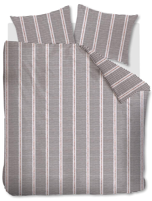 vtwonen Stip and Stripe dekbedovertrek - Lits-jumeaux - 240x200/220 cm - Blush - vtwonen shop