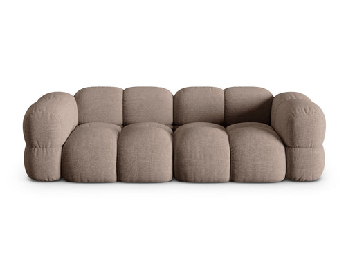 Cosmopolitan Design Bank Loretto 4-zits, structurele stof cappuccino - 100x250x68cm