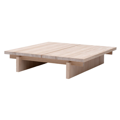 Naan Furniture Salontafel Olivera - Natuurlijk ongelakt massief grenen - 90 x 90 cm - vtwonen shop