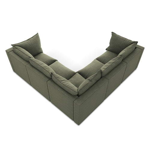 LaMiaSofa Modulaire hoekbank Ravenna - bouclé - olijf - 255x255x77