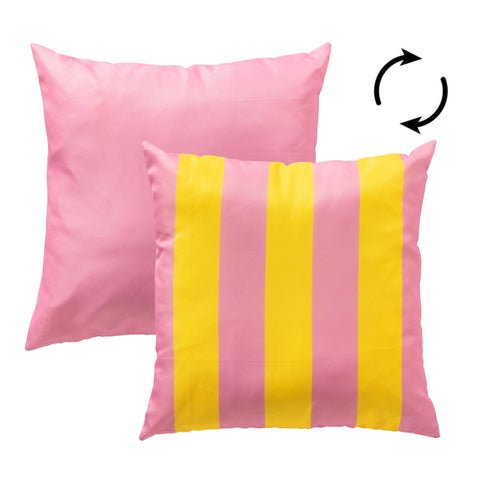 KUSSENSET - 3-delig - Rocket - 45x45 cm, 30x50 cm - inclusief binnenkussens - geel, roze