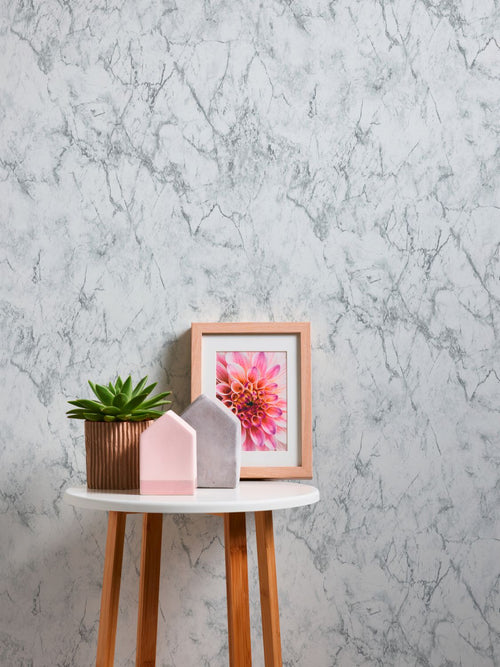 A.S. Création behang marmer grijs wit - 53 cm x 10.05 m - AS-361572