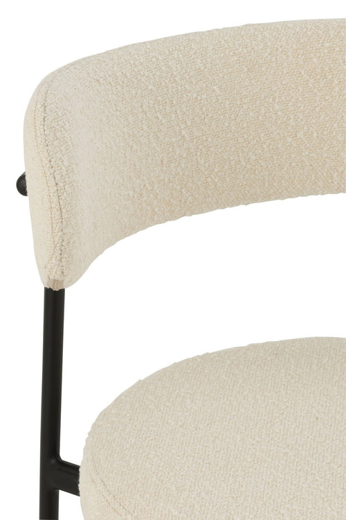 J-Line barstoel Bouclé - multiplex/polyester - wit/zwart