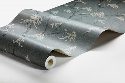 Borastapeter behang bladeren vergrijsd blauw - 53 cm x 10.05 m - 660288 - vtwonen shop