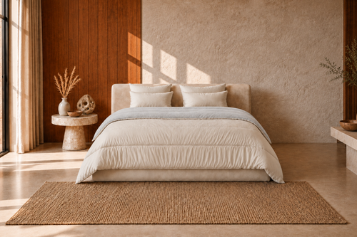 SnoozyBed - Dekbed zonder overtrek - Sand & Light Grey - 140x200cm