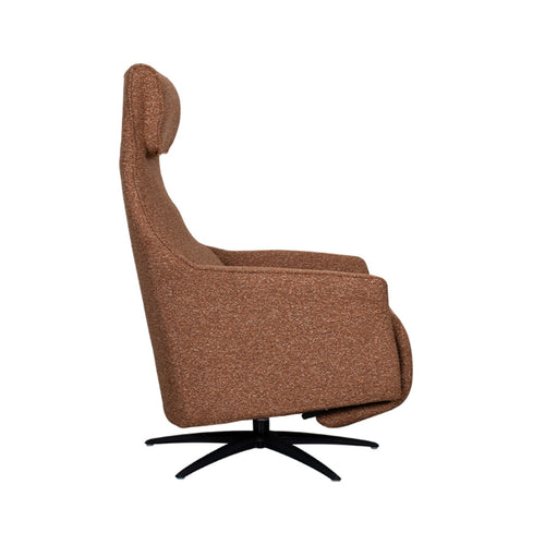 LABEL51 Fauteuil Lund Elektrisch - Oranje Bouclé - Draaibaar