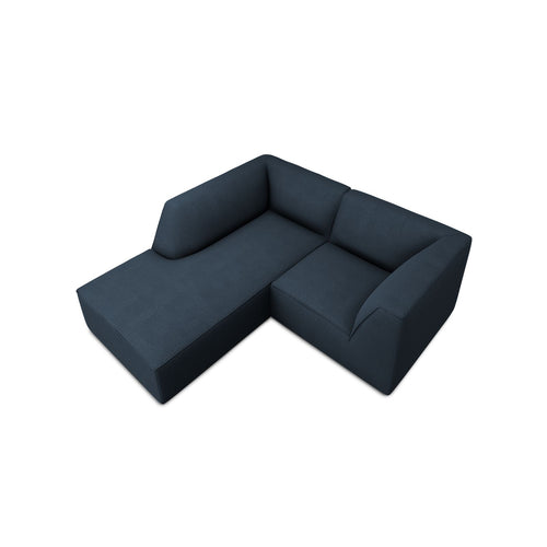 Cosmopolitan Design - Modulaire hoekbank links Siena 3-zits, structurele stof marineblauw - 180x186x69cm