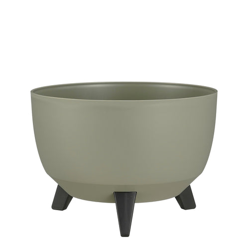 Mica Decorations Doppio Plantenbak op Poten - 18,5 x Ø33 cm - Plantenbakken voor Buiten - Bloembakken voor Balkon - Gerecycled Plastic - Lichtgroen