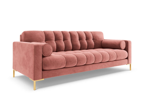 Cosmopolitan Design Bank Bali 4-zits, flueel, roze - 96x217x75cm