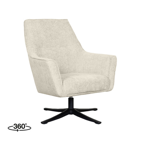 LABEL51 Fauteuil Tod - Naturel Stof - Draaibaar