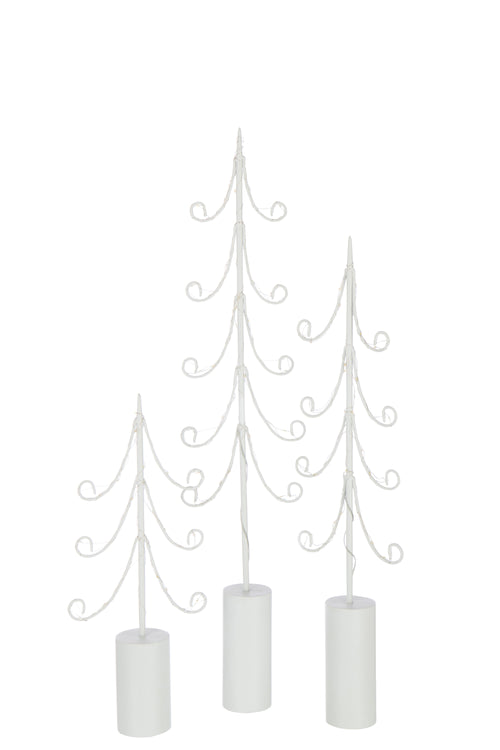 J-Line decoratie Boom Cilindervoet - ijzer - wit - large - LED