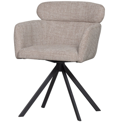 WOOOD draaibare eetkamerstoelen Fenne - Polyester - Naturel -Set van 2 - vtwonen shop