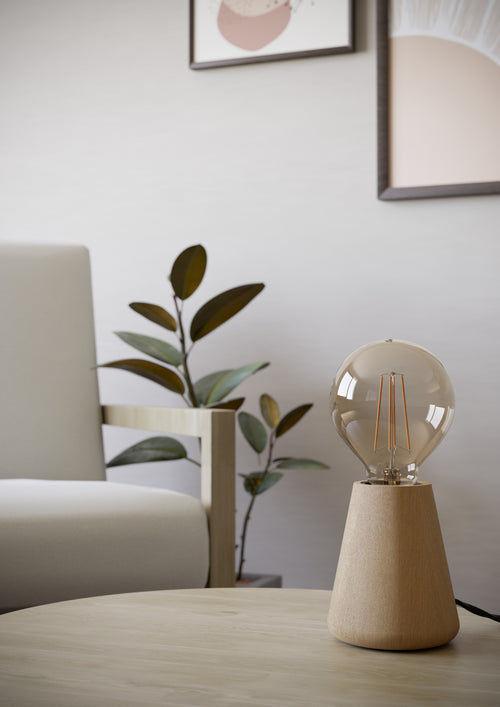 EGLO tafellamp Asby - e27 - 10 cm - lichtbruin - hout