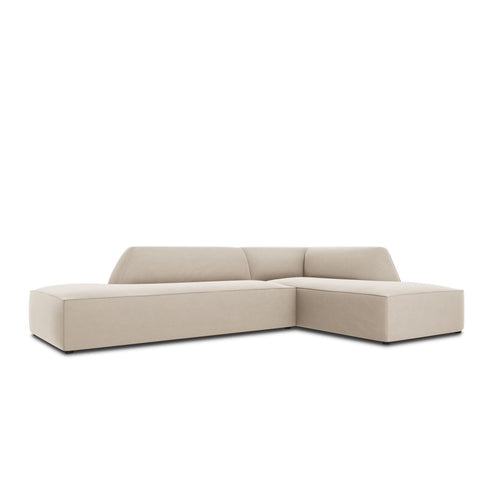 Cosmopolitan Design - Modulaire hoekbank rechts Siena 4-zits, flueel beige - 180x273x69cm