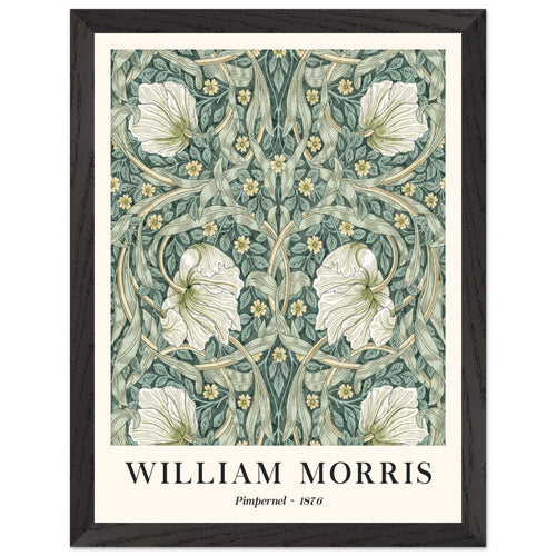 Artfulprints Poster met Lijst William Morris - Pimpernel 1876   - 30x40 cm - Groen