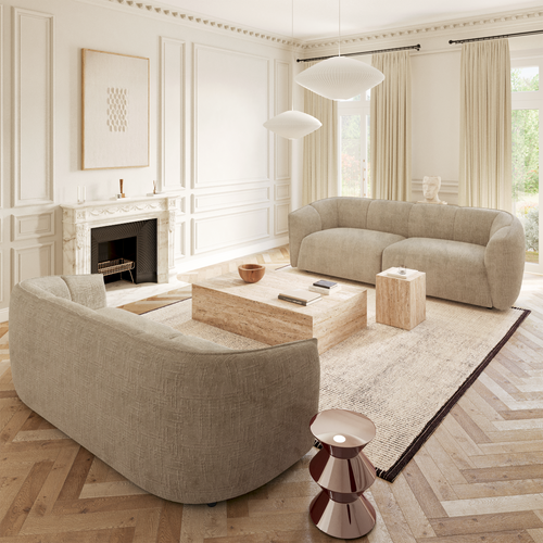 Sia Home - Rechte bank NAMI - Fluweel weefsel - Mol - 228cm - vtwonen shop