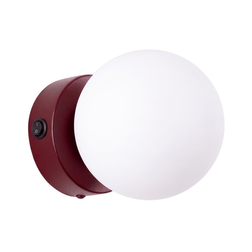 Sollux Lighting Wandlamp YOLI 1 bordeaux met schakelaar - 12x14x12cm