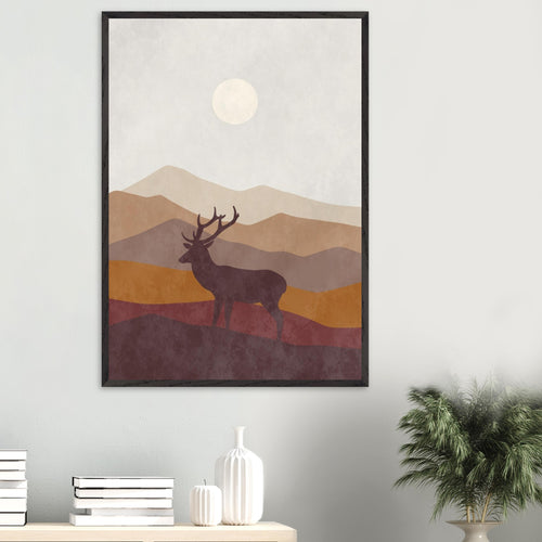 Artfulprints Poster Boho – Highland calm   - A4 21x29.7 cm - Bruin