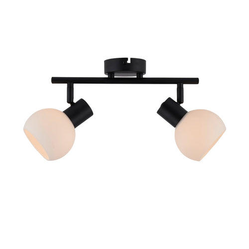 Lighto | Plafondspot zwart met opaal glas 2-lichts | Juna - vtwonen shop