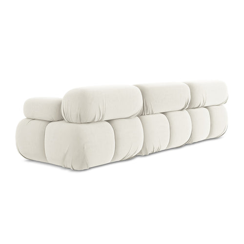 LaMiaSofa 3-zits bank Sanremo - velours - lichtbeige - 285x96x70