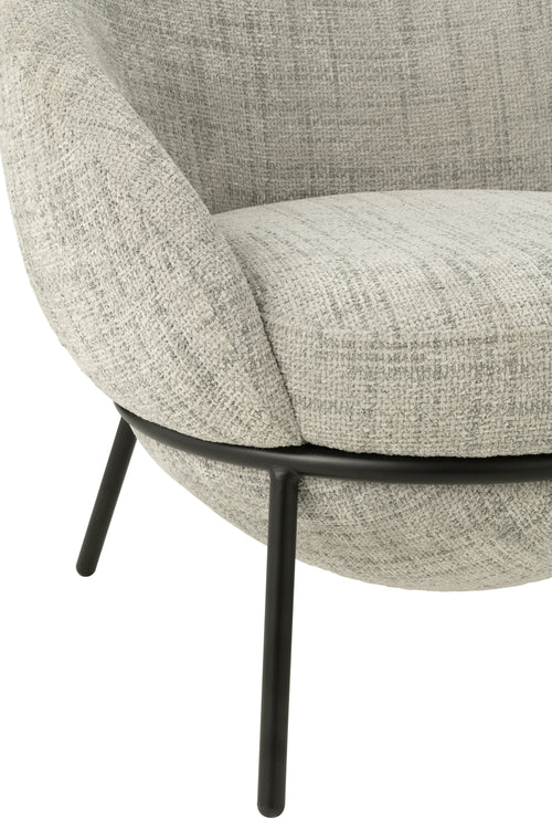 J-Line loungestoel + poef - ijzer - grijs/zwart - vtwonen shop