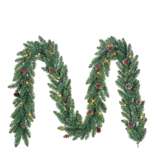 Black Box Trees Creston Guirlande met Decoratie en Verlichting - L270 cm - Groen