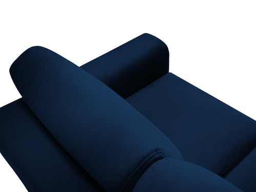 Cosmopolitan Design Slaapbank met opbergdoos Kyoto 3-zits, flueel koningsblauw - 100x235x88cm