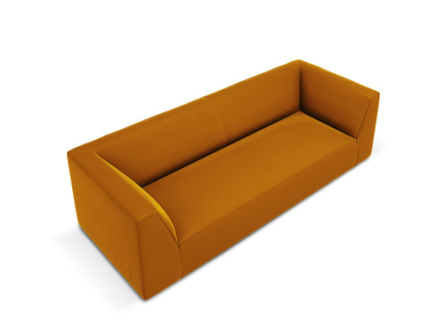 Micadoni Bank Ruby 3-zits, flueel, geel - 93x232x69cm