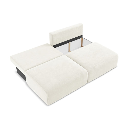LaMiaSofa 3-zits slaapbank Ostia - chenille stof - wit - 216x102x79