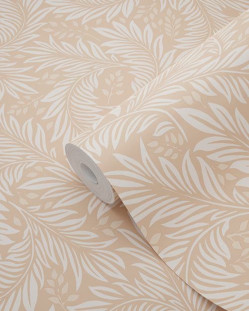 ESTAhome behang bladeren licht terracotta - 50 x 900 cm - 131141 - vtwonen shop