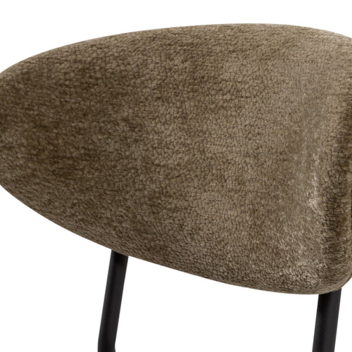 WOOOD eetkamerstoelen Kjeld - Chenille - Bruin - Set van 2