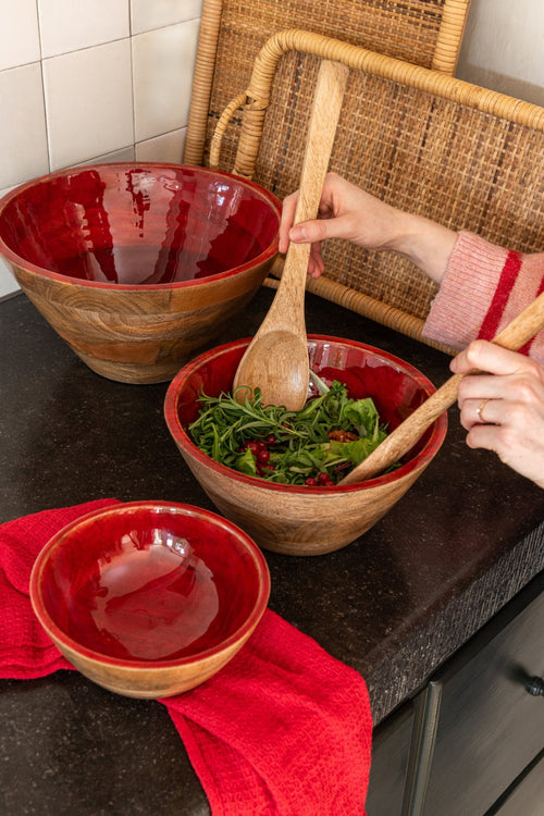 J-Line saladebestek - hout - naturel