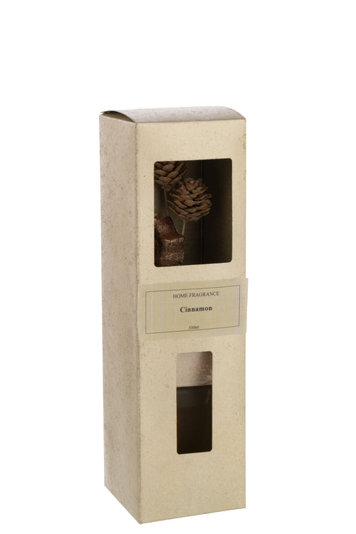 J-Line geurstokjes Kaneel Droogbloemen - Cinnamon - riet - goud