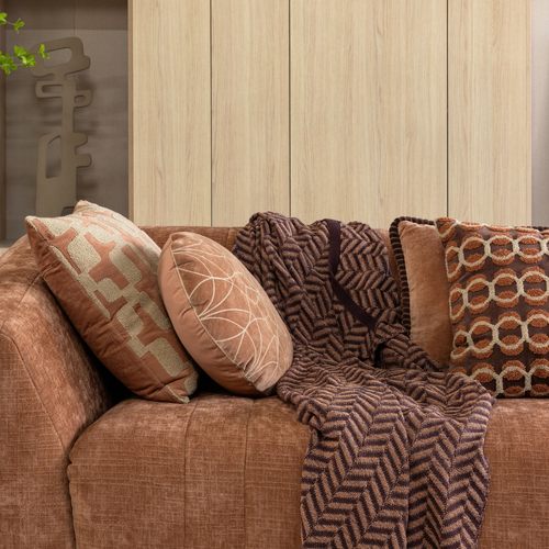 WOOOD plaid 130x170 cm Suna - Katoen - Bruin/Roze