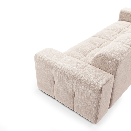 Sia Home - Rechte bank MAEL - Fluweel met reliëf - Crème - 230cm