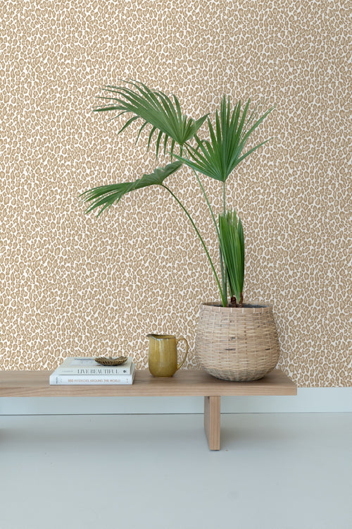 ESTAhome behang panterprint donker beige - 53 cm x 10.05 m - 139151