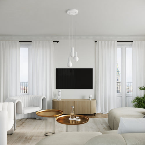 Sollux Lighting Hanglamp HALO 1 wit - 12x12x120cm