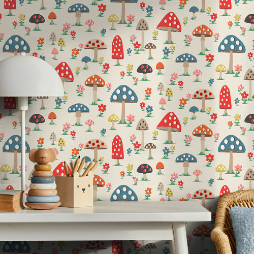 Cath Kidston Vliesbehang - Mushrooms Multi