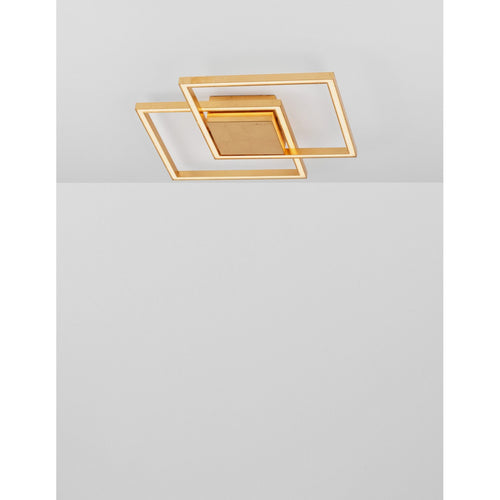 Merano Atlanta Geïntegreerde LED Semi Flush Light Golden Leaf Aluminium LED 25W 1600Lm 3000K