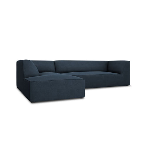Cosmopolitan Design - Modulaire hoekbank links Siena 4-zits, structurele stof marineblauw - 180x273x69cm