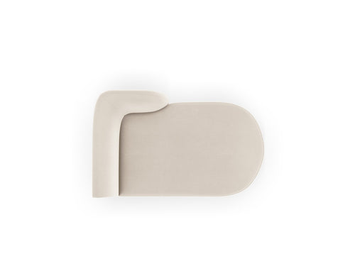 Micadoni rechter chaise longue Miley flueel, lichtbeige - 156x90x70cm